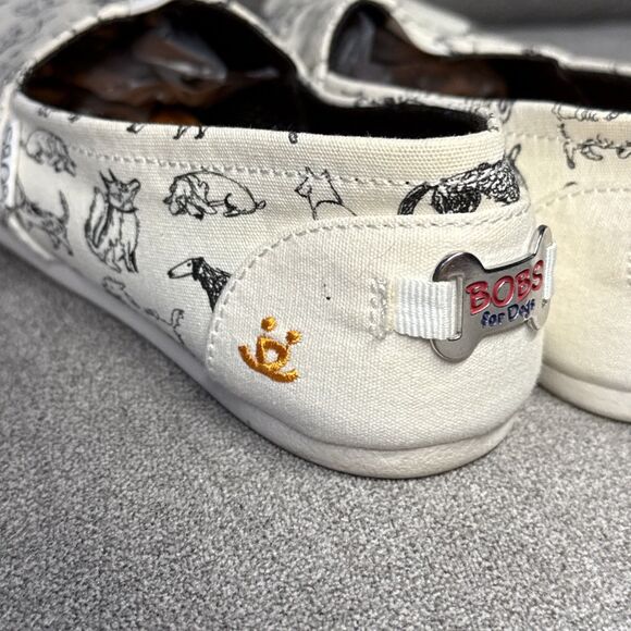 Skechers Bobs For Dogs Black White Women's 7 Slip On Flat Shoes Memory Foam - Picture 6 of 11